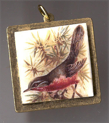 Altered Art Pendant - Little Bird