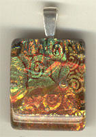 Dichroic glass pendant in red