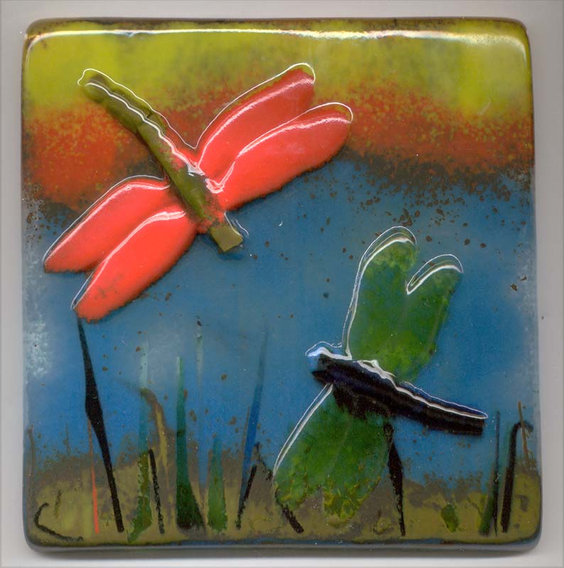 dragonfly art tile